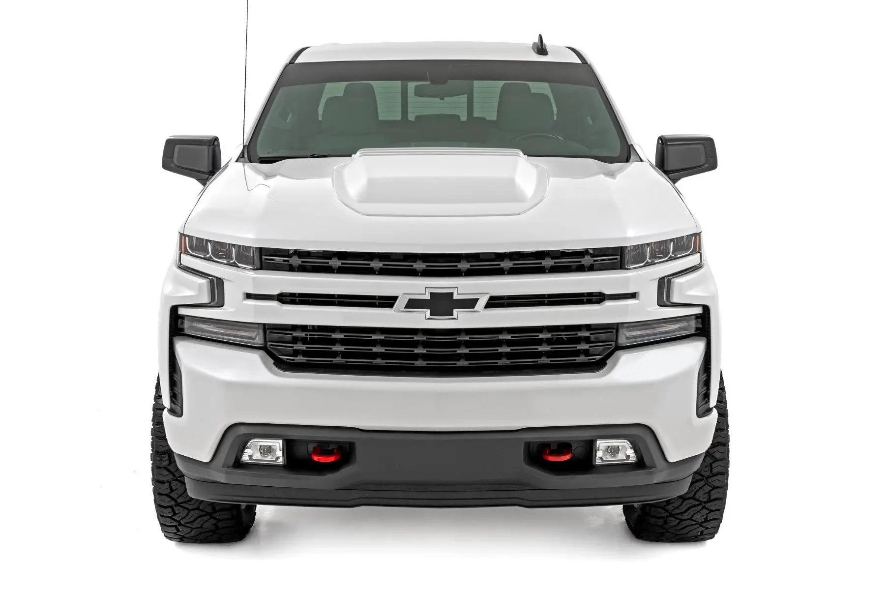 Rough Country Hood Scoop | GAZ Summit White | Chevy Silverado 1500 2WD/4WD (2019-2026) by Rough Country