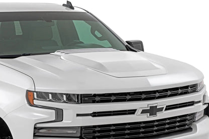 Rough Country Hood Scoop | GAZ Summit White | Chevy Silverado 1500 2WD/4WD (2019-2026) by Rough Country