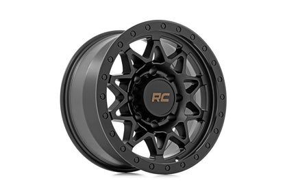 Rough Country 78 Series Wheel | Simulated Beadlock | Black | 18x9 | 8x6.5 | -12mm by Rough Country