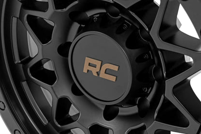 Rough Country 78 Series Wheel | Simulated Beadlock | Black | 18x9 | 8x6.5 | -12mm by Rough Country