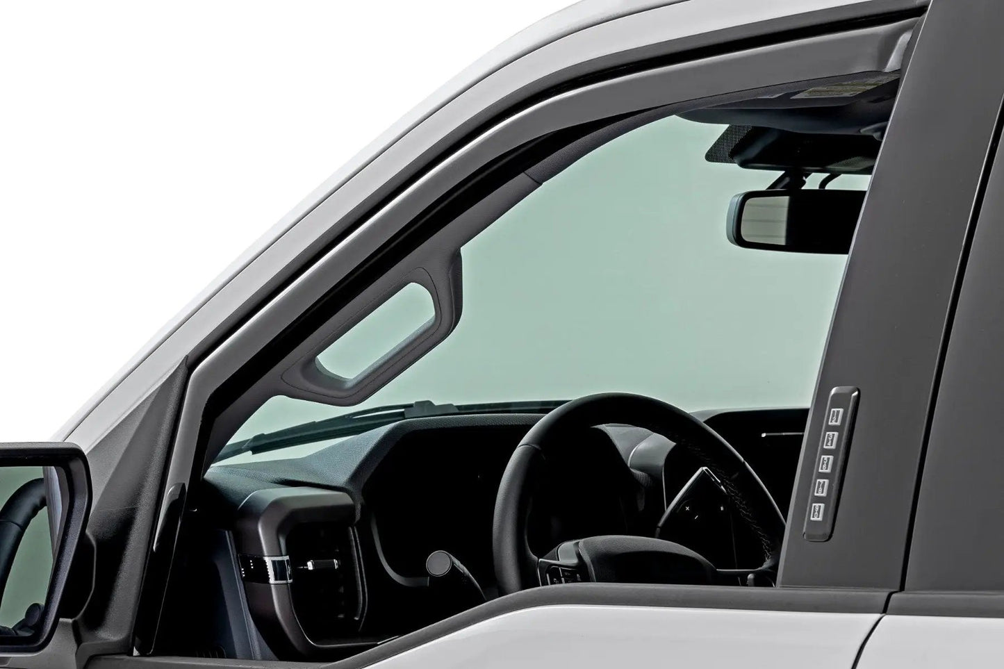 Rough Country Side Window Deflectors | In Channel Rain Guard | Ford F-150/Lightning/F-250/F-350/Raptor (15-26) by Rough Country