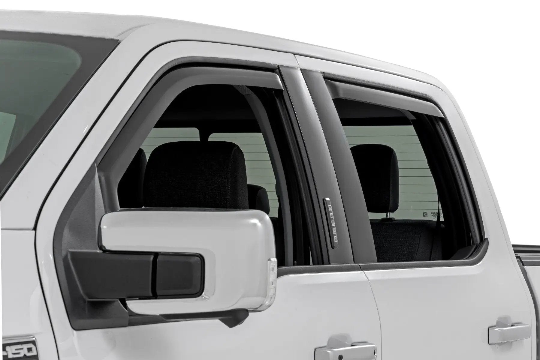 Rough Country Side Window Deflectors | In Channel Rain Guard | Ford F-150/Lightning/F-250/F-350/Raptor (15-26) by Rough Country