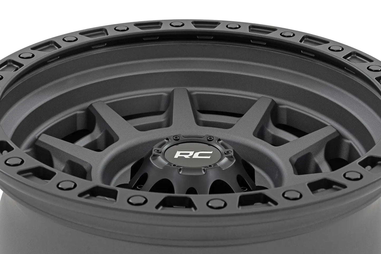 Rough Country 85 Series Wheel | Simulated Beadlock | Gunmetal Gray/Black | 17x9 | 6x135 | -12mm by Rough Country