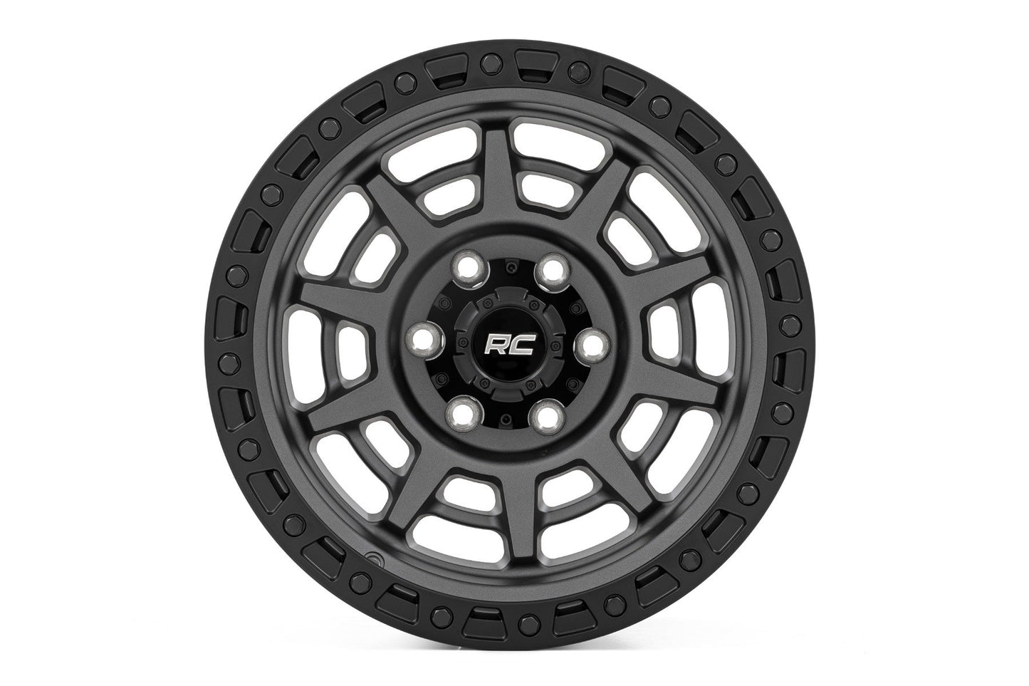 Rin 85 Series Rough Country | Beadlock simulado | Gris plomo/Negro | 17x9 | 6x5.5 | -18mm