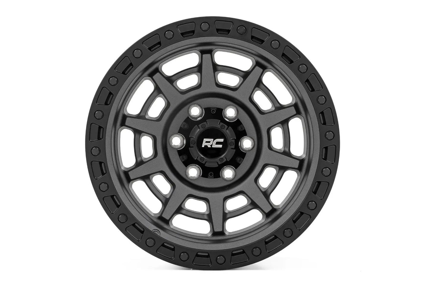 Rough Country 85 Series Wheel | Simulated Beadlock | Gunmetal Gray/Black | 17x9 | 5x5.5 | -0mm by Rough Country