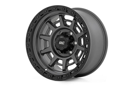 Rough Country 85 Series Wheel | Simulated Beadlock | Gunmetal Gray/Black | 17x9 | 5x5 | -12mm by Rough Country