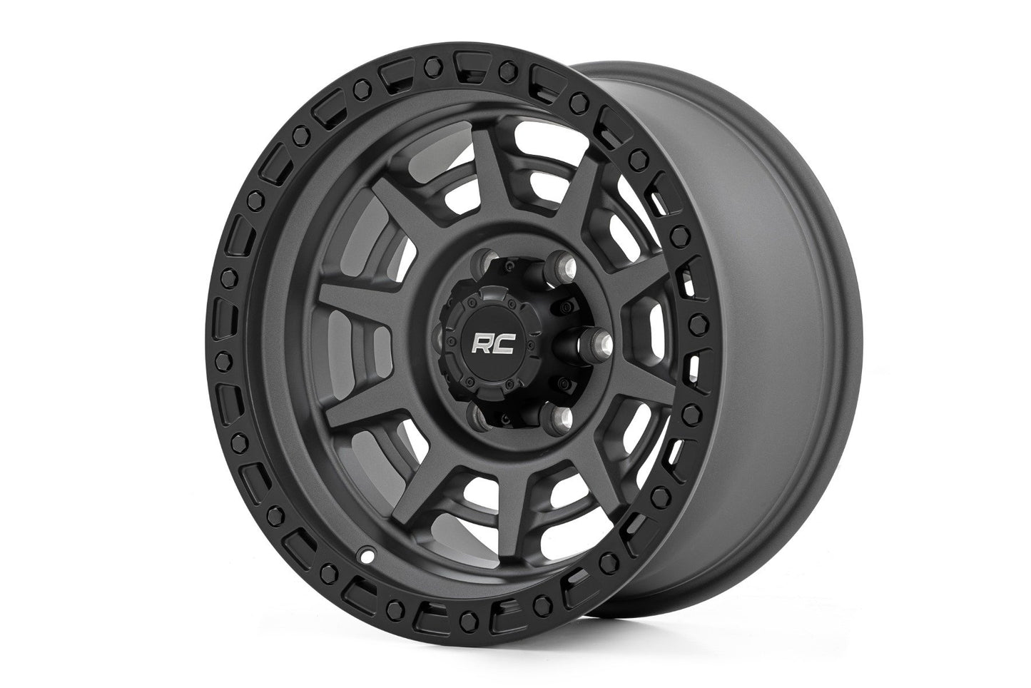 Rin 85 Series Rough Country | Beadlock simulado | Gris plomo/Negro | 17x9 | 6x5.5 | -18mm