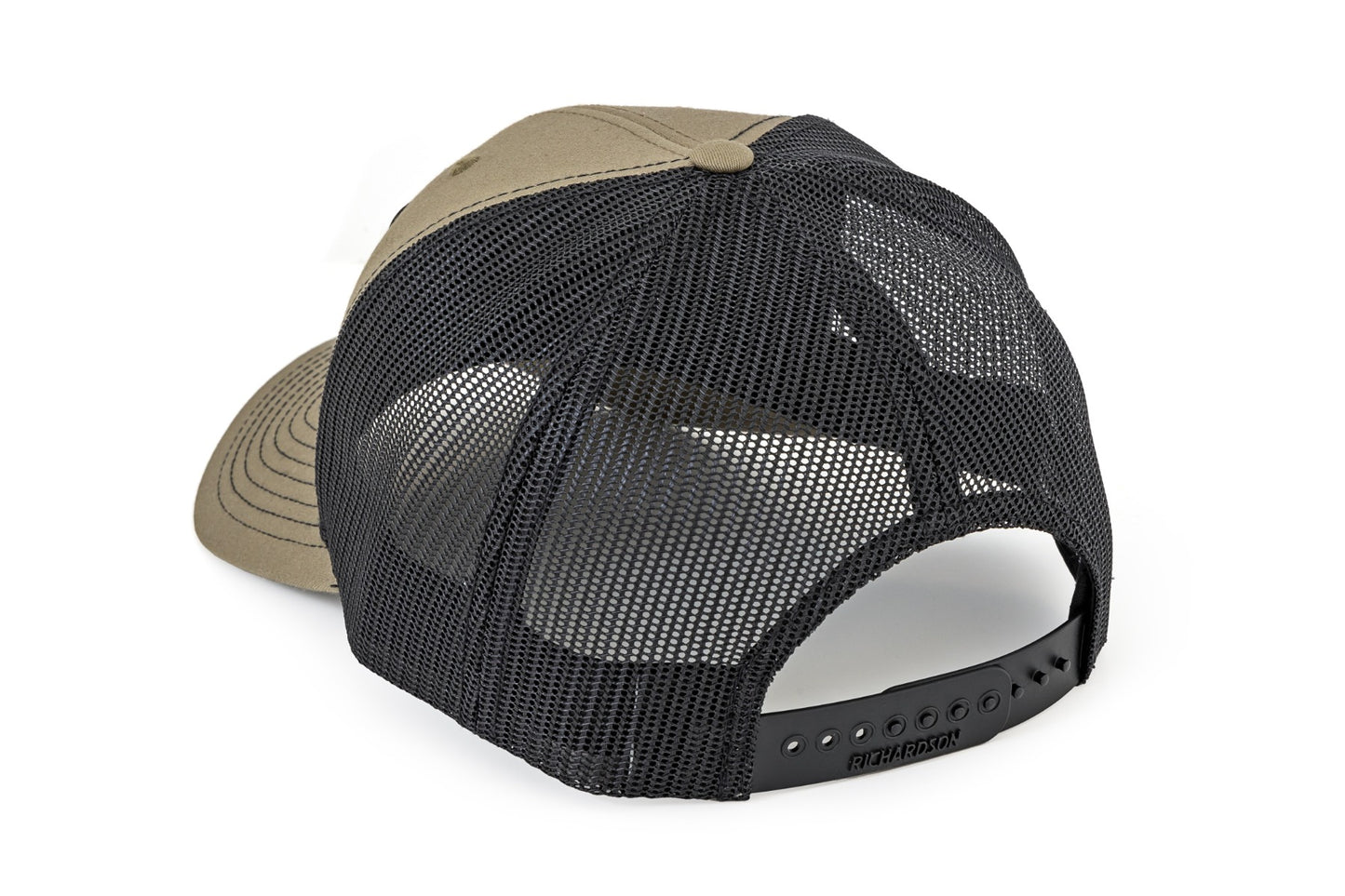 Gorra Rough Country | Malla negra | Parche Rough Country | Marrón/Cuero - Richardson 112