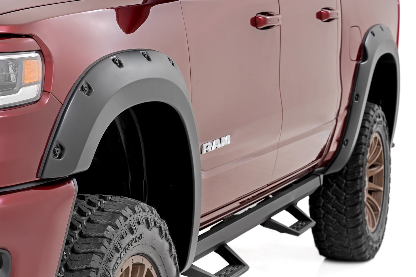Rough Country Pocket Fender Flares | PR4 Flame Red | Ram 1500 2WD/4WD (2025-2026)