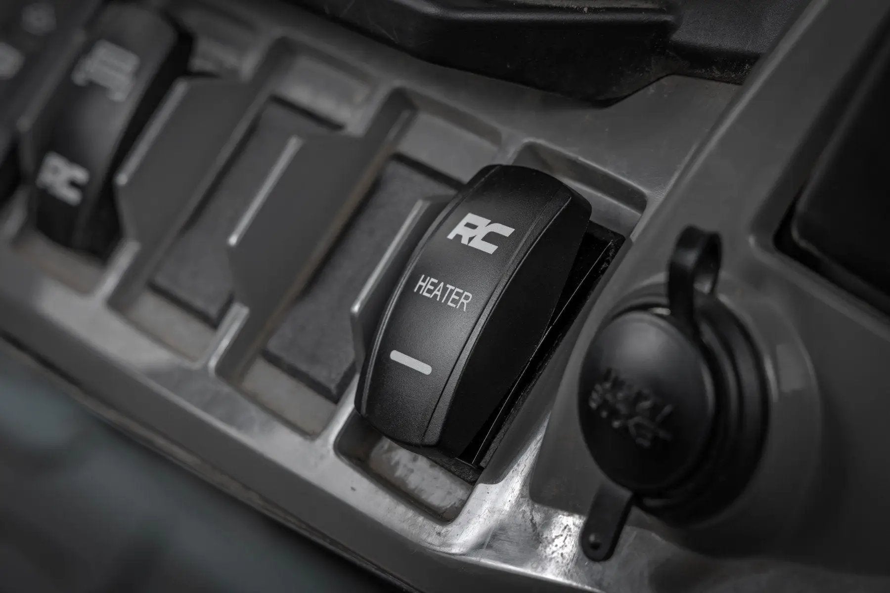 Rough Country Rocker Switch | Cab Heater | 2x1 with Logo | Blue Back Light by Rough Country