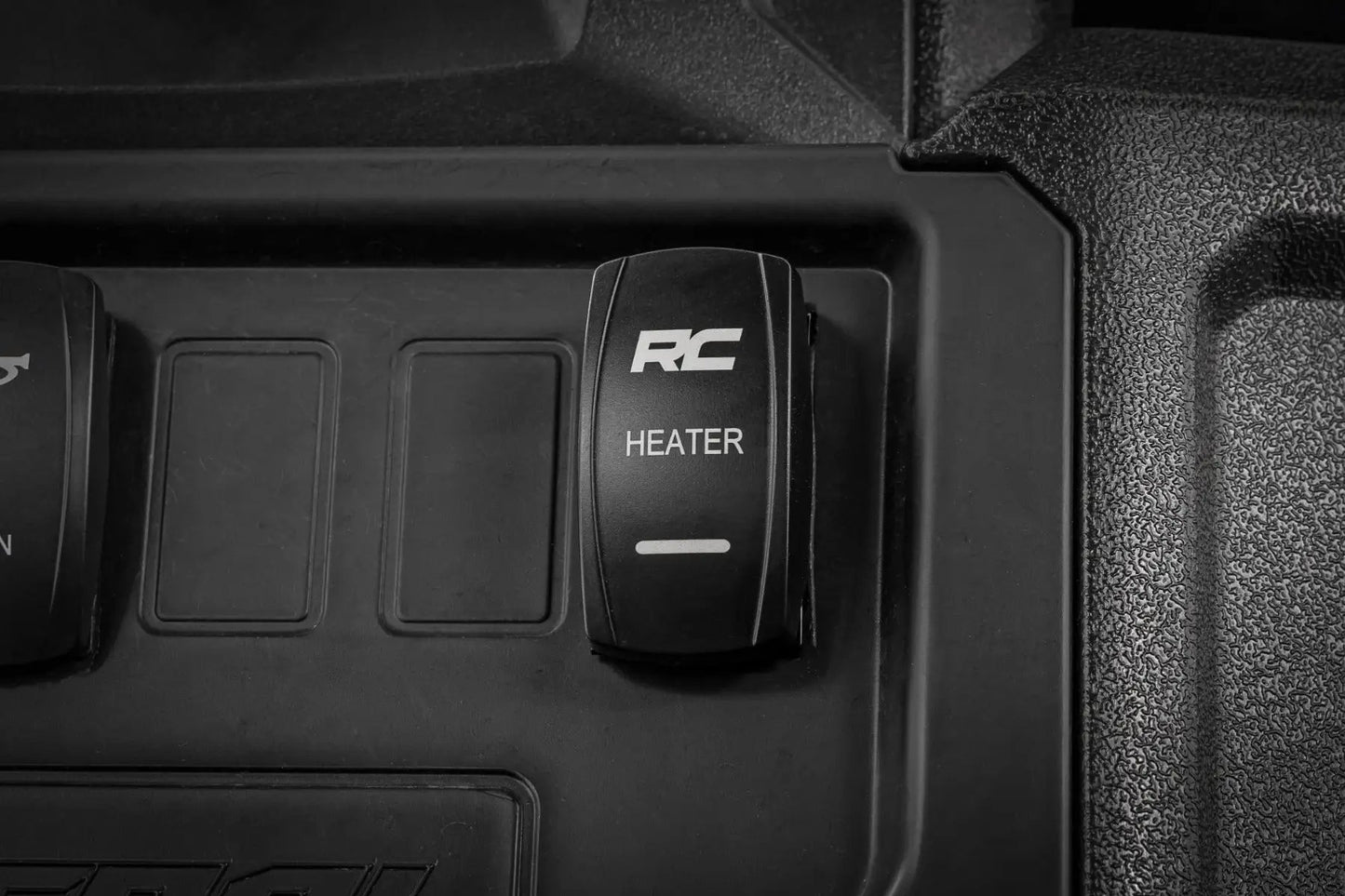 Rough Country Rocker Switch | Cab Heater | 2x1 with Logo | Blue Back Light by Rough Country