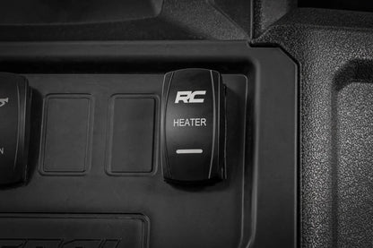 Rough Country Rocker Switch | Cab Heater | 2x1 with Logo | Blue Back Light by Rough Country