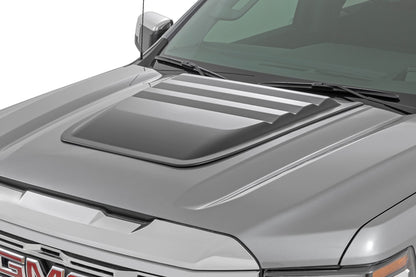 Rough Country Hood Scoop | G9K Satin Steel | GMC Sierra 1500 2WD/4WD (2019-2026)