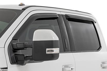 Deflectores de Ventana Lateral | Protector de Lluvia Adhesivo | Ford F-150 (17-25)/F-250 (15-26)