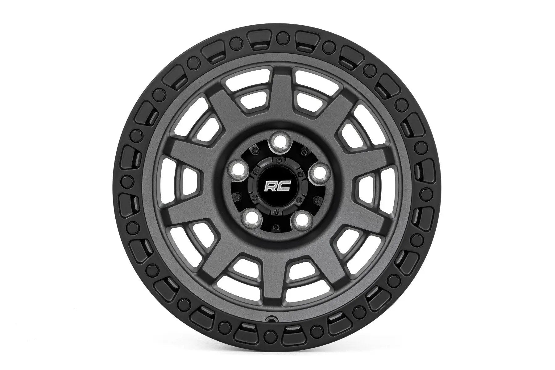Rough Country 85 Series Wheel | One-Piece | Gunmetal Gray/Black | 15x8 | 5x4.5 | -19mm by Rough Country