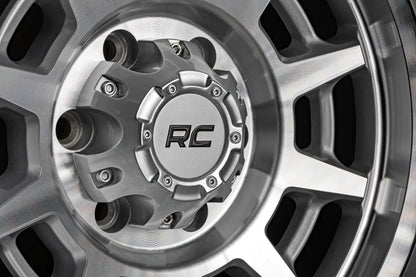Rough Country 85 Series Wheel | Simulated Beadlock | Full Machine | 17x9 | 5x5 | -12mm by Rough Country
