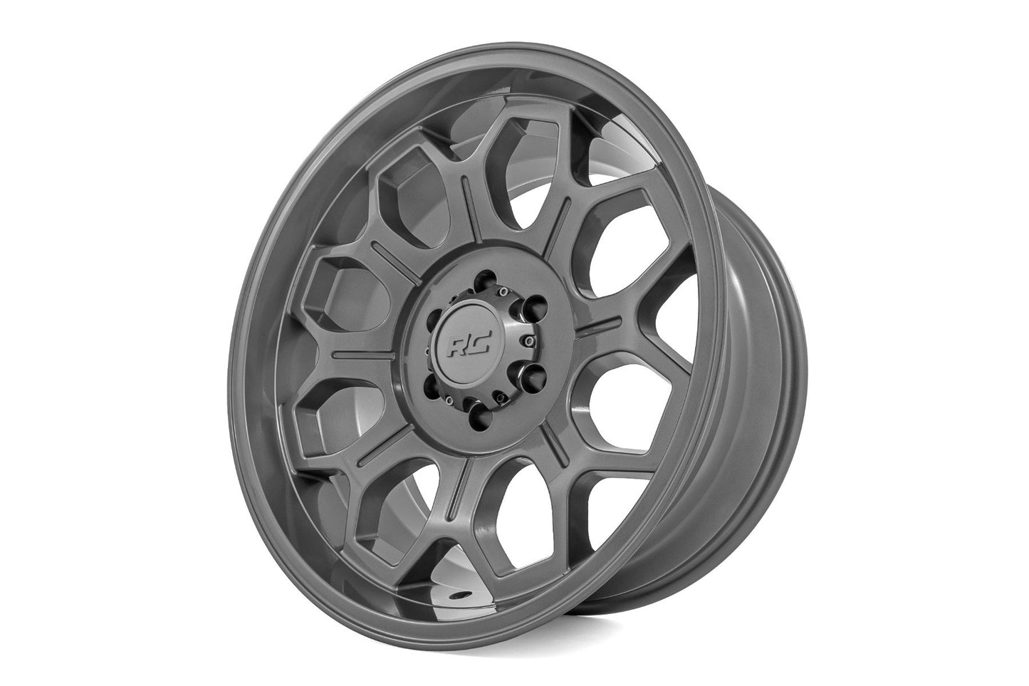 Llanta Rough Country Serie 77 | Una pieza | Gris plomo | 20x9 | 6x135 | -12 mm