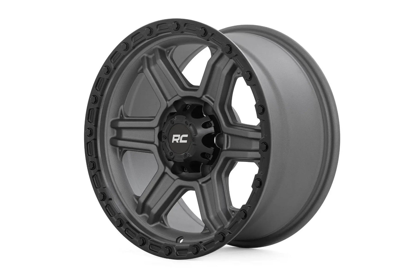 Rough Country 79 Series Wheel | One-Piece | Gunmetal Gray w/Black Ring | 17x8.5 | 6x5.5 | 0mm by Rough Country
