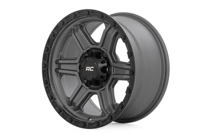 Rough Country 79 Series Wheel | One-Piece | Gunmetal Gray w/Black Ring | 17x8.5 | 6x5.5 | 0mm by Rough Country