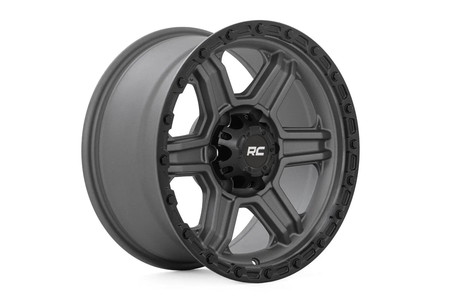 Rough Country 79 Series Wheel | One-Piece | Gunmetal Gray w/Black Ring | 17x8.5 | 6x5.5 | 0mm by Rough Country