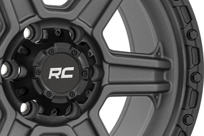 Rough Country 79 Series Wheel | One-Piece | Gunmetal Gray w/Black Ring | 17x8.5 | 6x5.5 | 0mm by Rough Country