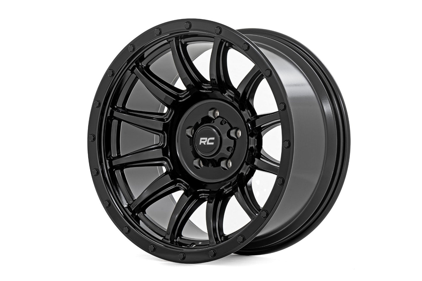 Llanta Rough Country Serie 90 | De una pieza | Negro brillante | 20x10 | 8x170 | -19mm