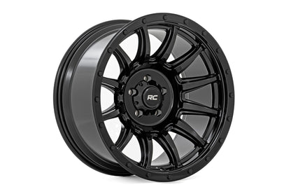 Llanta Rough Country Serie 90 | De una pieza | Negro brillante | 20x10 | 8x170 | -19mm