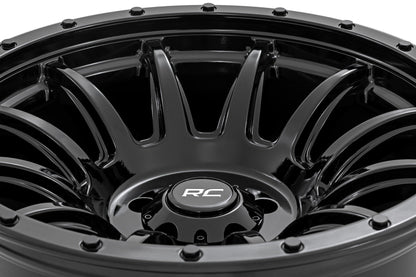 Llanta Rough Country Serie 90 | De una pieza | Negro brillante | 20x10 | 8x170 | -19mm