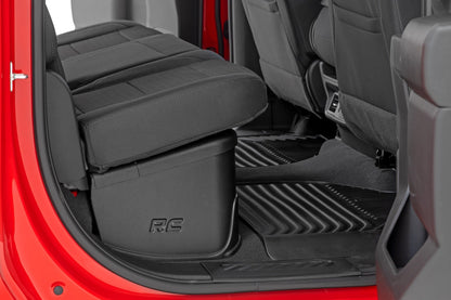 Almacenamiento debajo del asiento con tapa con cierre | Cabina doble | Chevy/GMC 1500/2500HD/3500HD (19-26)