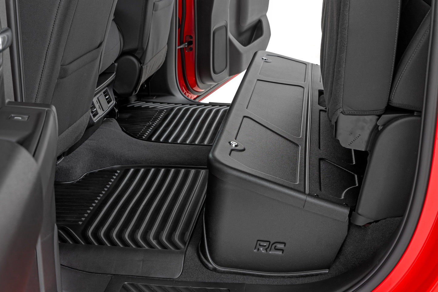 Almacenamiento debajo del asiento con tapa con cierre | Cabina doble | Chevy/GMC 1500/2500HD/3500HD (19-26)
