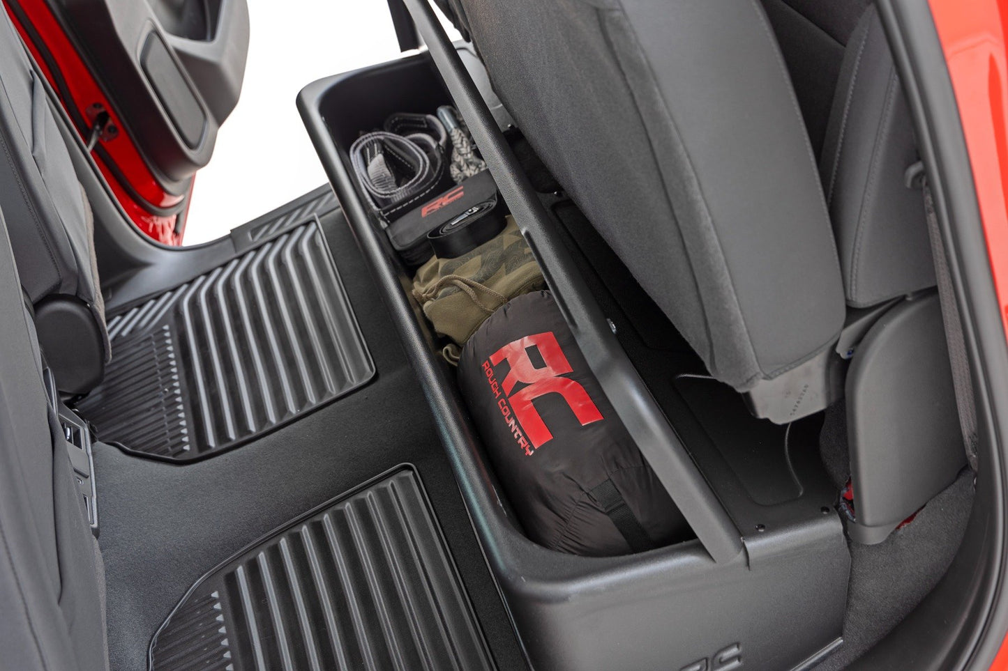 Almacenamiento debajo del asiento con tapa con cierre | Cabina doble | Chevy/GMC 1500/2500HD/3500HD (19-26)