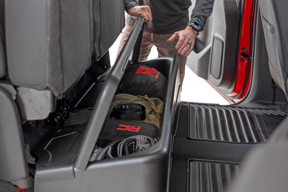 Almacenamiento debajo del asiento con tapa con cierre | Cabina doble | Chevy/GMC 1500/2500HD/3500HD (19-26)