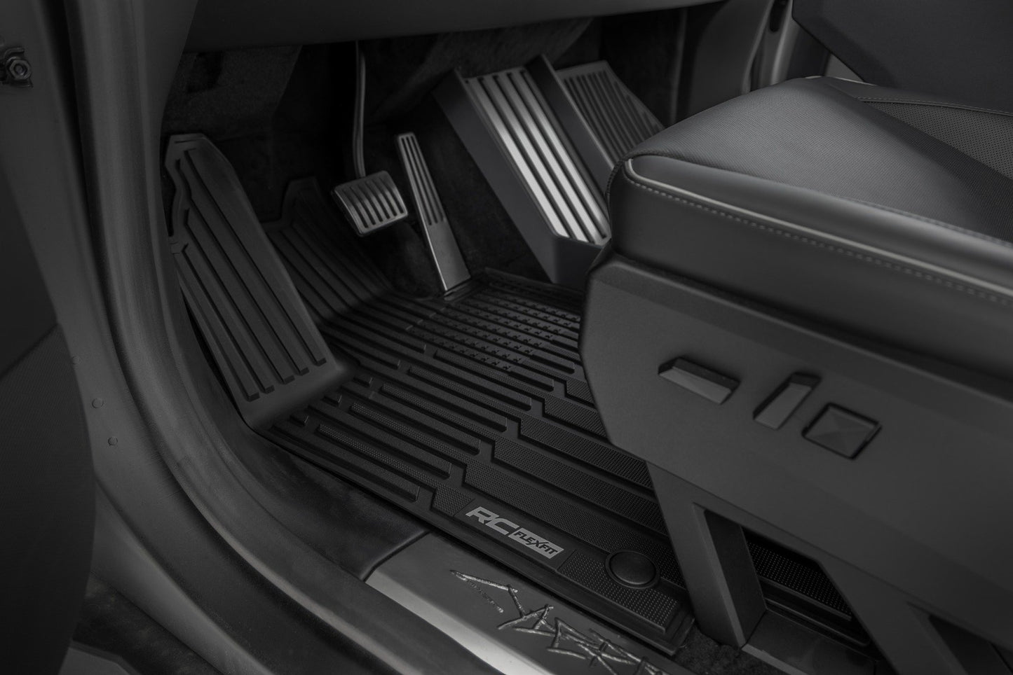 Rough Country Flex-Fit Floor Mats | FR & RR | Tesla Cybertruck 4WD (2024-2025)