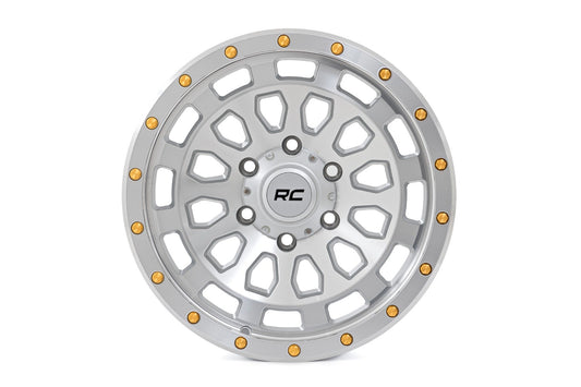 Rough Country 87 Series Wheel | Simulated Beadlock | Full Machine | 17x8.5 | 5x5 | +0mm