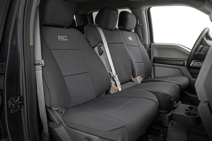 Rough Country Seat Covers | FR Bench | Ford F-150 (15-25)/F-250 Super Duty (17-26)/F-350 Super Duty (17-26)