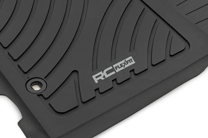 Rough Country Flex-Fit Floor Mats | Front and Rear | Toyota Tacoma 2WD/4WD (2012-2015) by Rough Country
