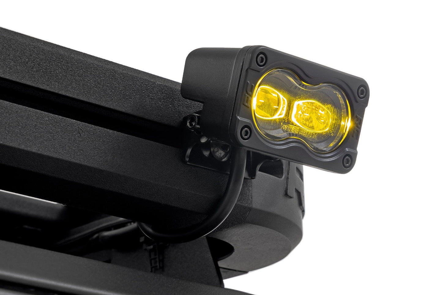 Rough Country 3x1.75 Inch Black Series | Yellow | LED Slim Aux | SAE Fog | Pair