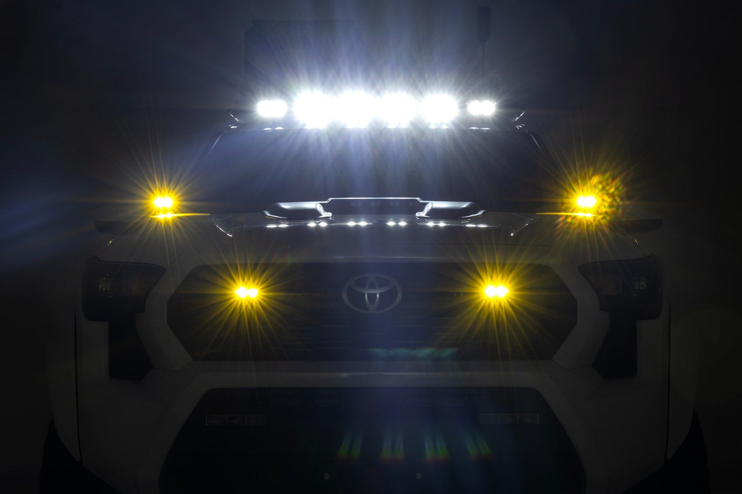 Rough Country 3x1.75 Inch Black Series | Yellow | LED Slim Aux | SAE Fog | Pair