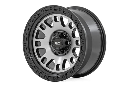 Rough Country 82 Series Wheel | One-Piece | Machined Semi Gloss Black | 18x9 | 6x5.5 | -12mm by Rough Country
