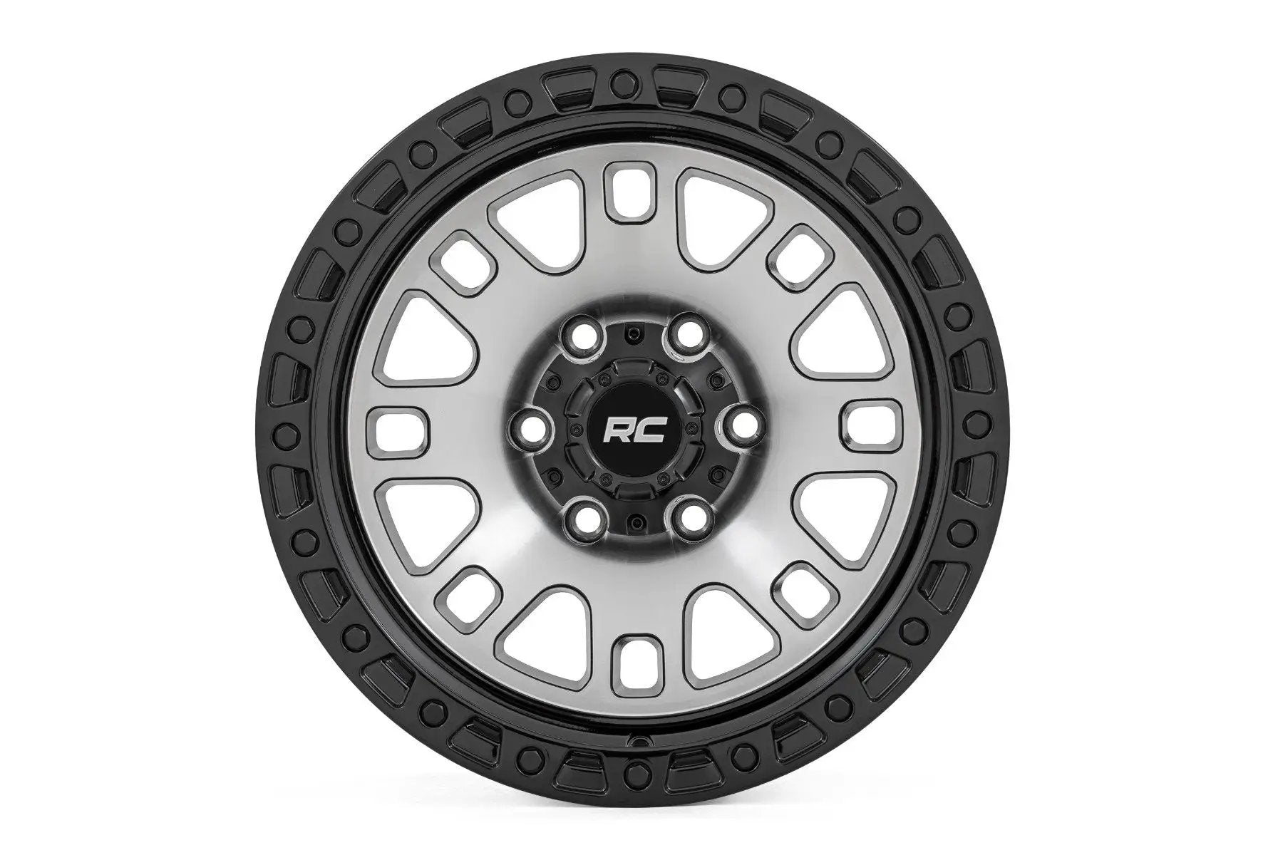 Rough Country 82 Series Wheel | One-Piece | Machined Semi Gloss Black | 18x9 | 6x5.5 | -12mm by Rough Country