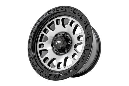 Rough Country 82 Series Wheel | One-Piece | Machined Semi Gloss Black | 17x9 | 6x5.5 | -12mm by Rough Country