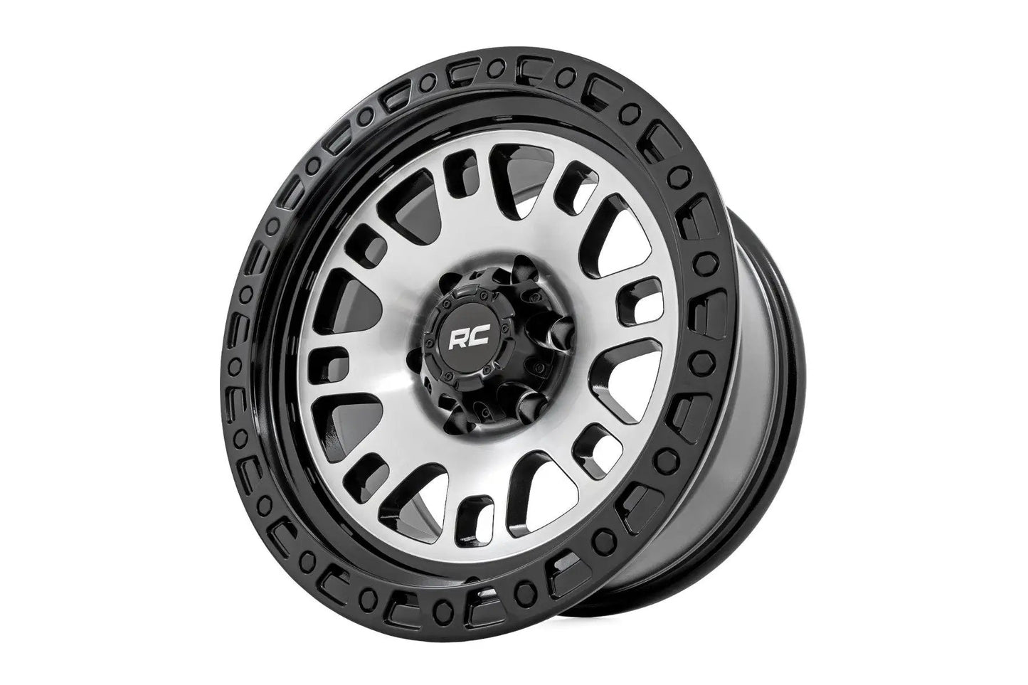 Rough Country 82 Series Wheel | One-Piece | Machined Semi Gloss Black | 18x9 | 6x5.5 | -12mm by Rough Country