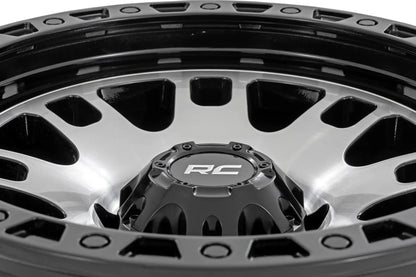 Rough Country 82 Series Wheel | One-Piece | Machined Semi Gloss Black | 17x9 | 6x5.5 | -12mm by Rough Country