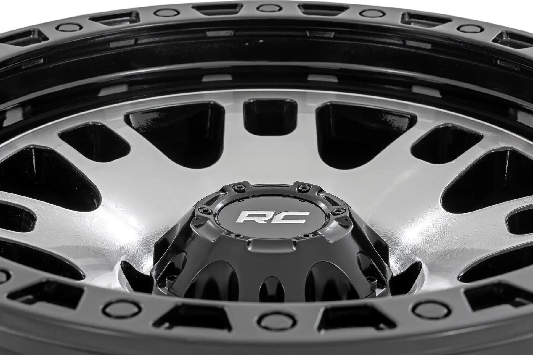 Rough Country 82 Series Wheel | One-Piece | Machined Semi Gloss Black | 18x9 | 6x5.5 | -12mm by Rough Country