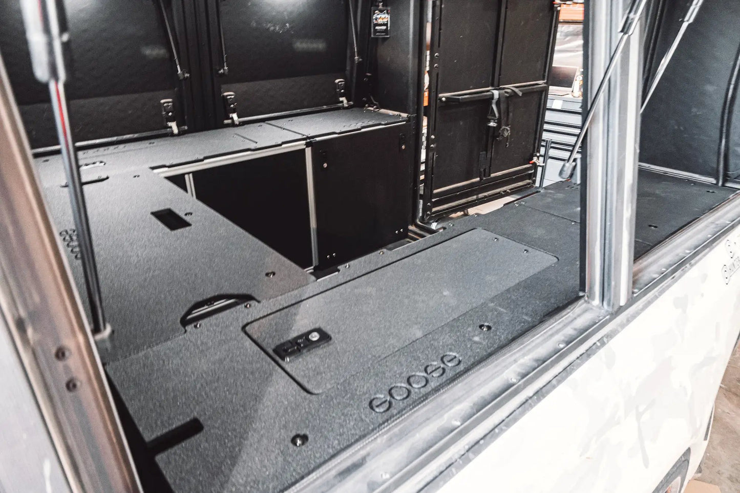 Alu-Cab Alu-Cabin Canopy Camper - Chevrolet Silverado 1500 / GMC Sierra 1500 2019-Present 4th Gen. - Front Utility Module - 5'8" Bed by Goose Gear