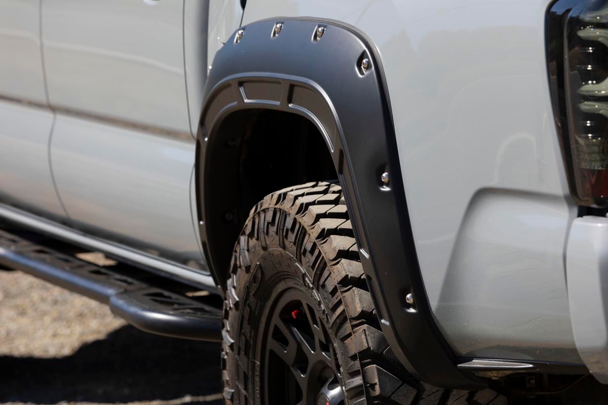 Rough Country Fender Flares | Defender | 1D6 Silver Sky Metallic | Toyota Tacoma (16-23)