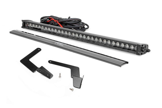 Kit de luces LED | Montaje en parrilla inferior | Fila única negra de 30" | DRL blanco | Toyota Tacoma (16-23)
