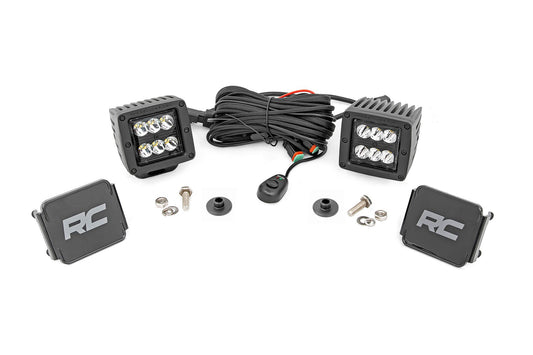 Kit de luces LED | Montaje en zanja | Par negro de 2" | Patrón de haz puntual | Ford Bronco (21-25)