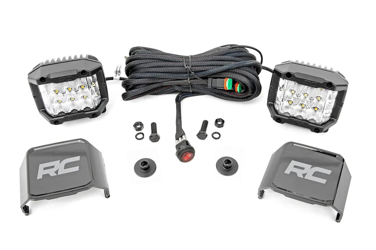 Rough Country LED Light Kit | Ditch Mount | 2" Chrome Pair | Wide | Ford Bronco 4WD (21-25) by Rough Country