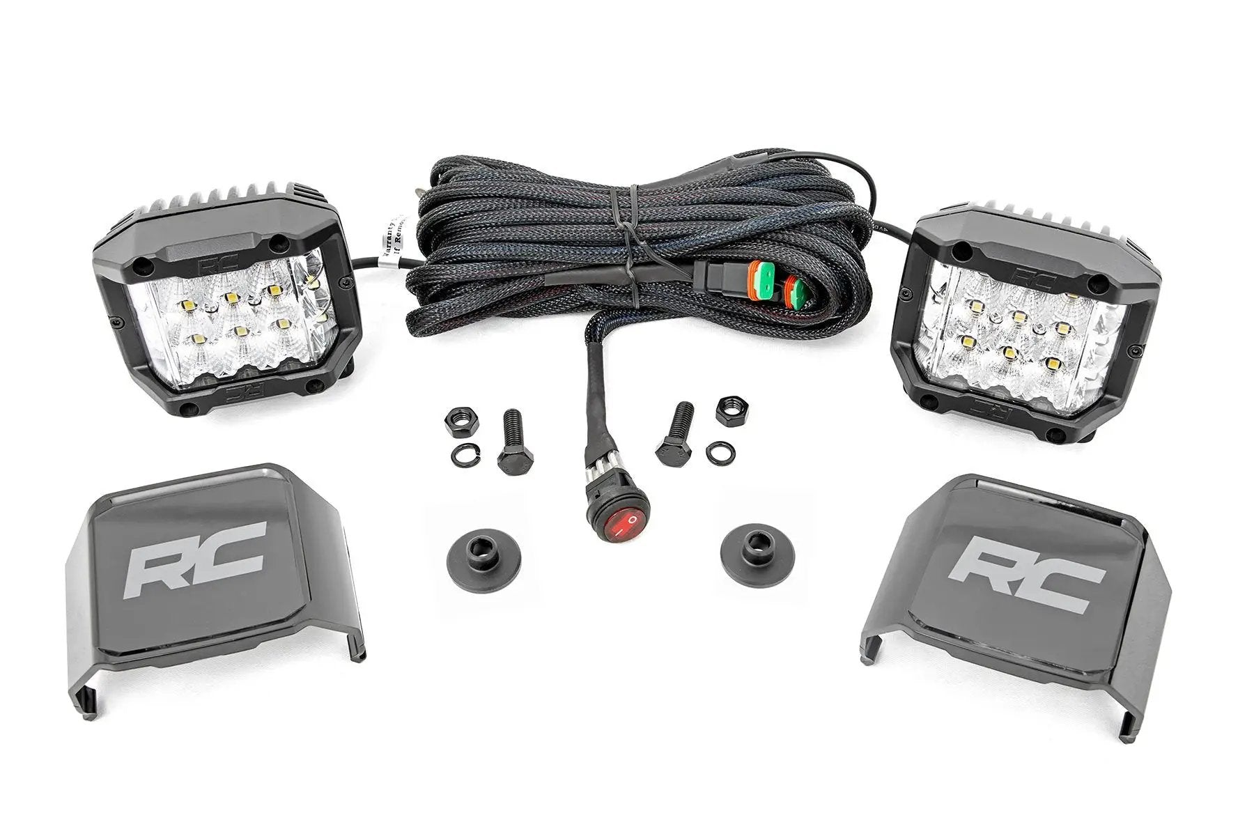Rough Country LED Light Kit | Ditch Mount | 2" Chrome Pair | Wide | Ford Bronco 4WD (21-25) by Rough Country